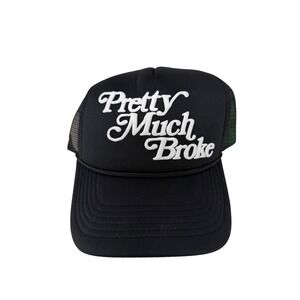 Pretty‎ Much Broke APTHCRY Black Trucker Hat Mesh Back Adjustable